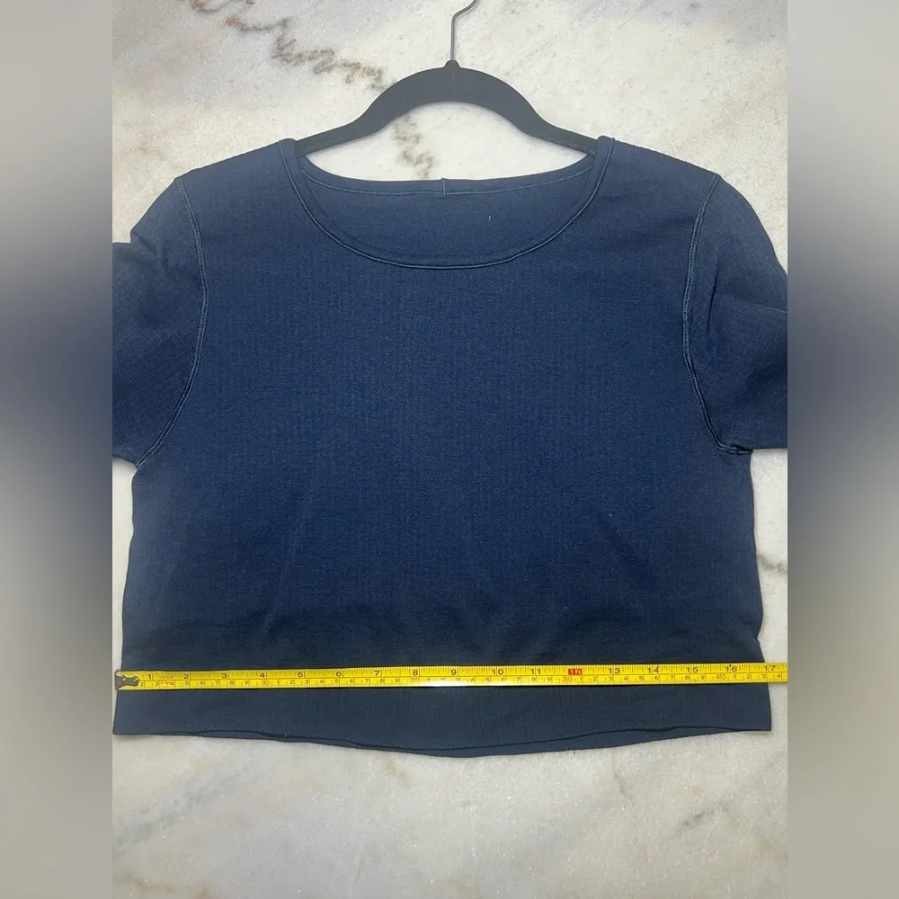 Lululemon cropped ribbed long sleeve, blue - Picture 6 of 7